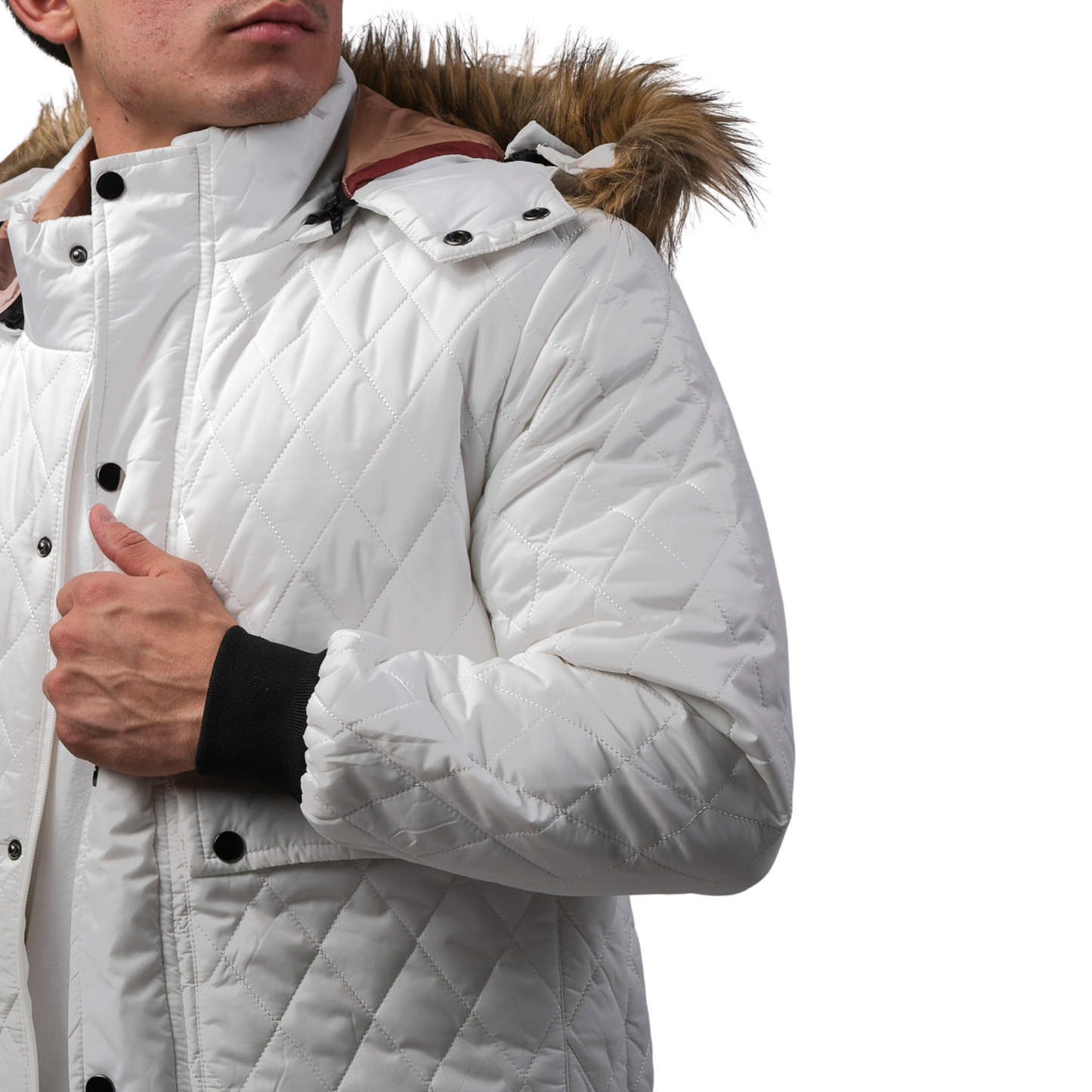 Chamarra Para Hombre Marca Moderno MJJT-6039 White