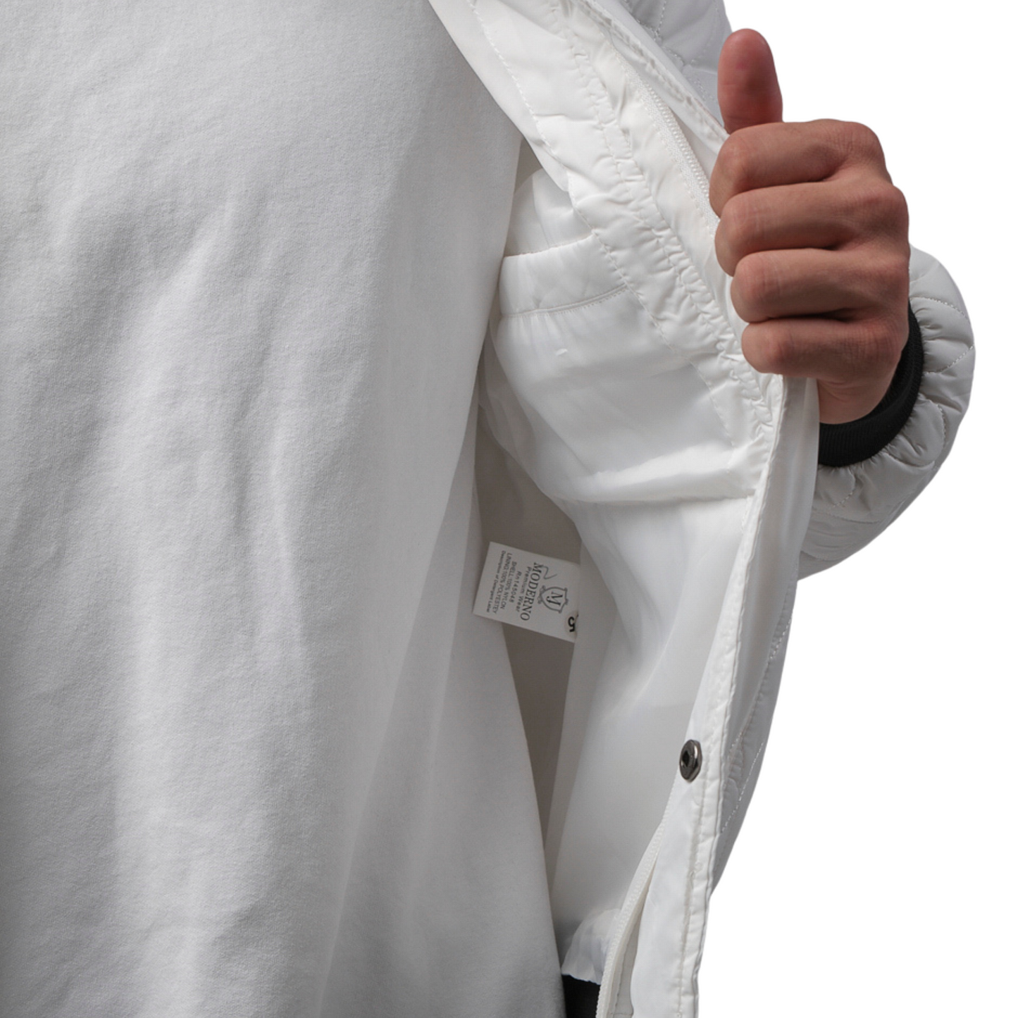 Chamarra Para Hombre Marca Moderno MJJT-6039 White