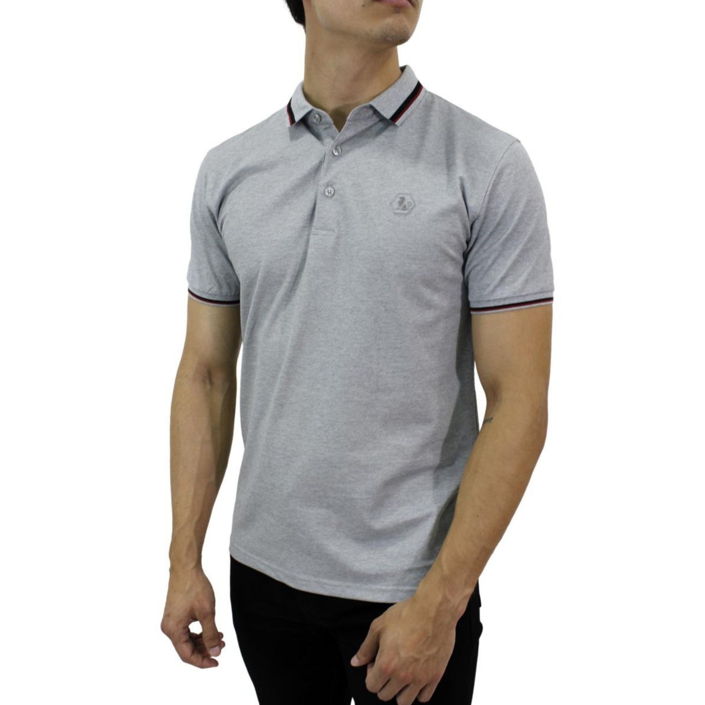 Playera Polo Para Caballero Marca Huggo Valentino HV-45-Grey