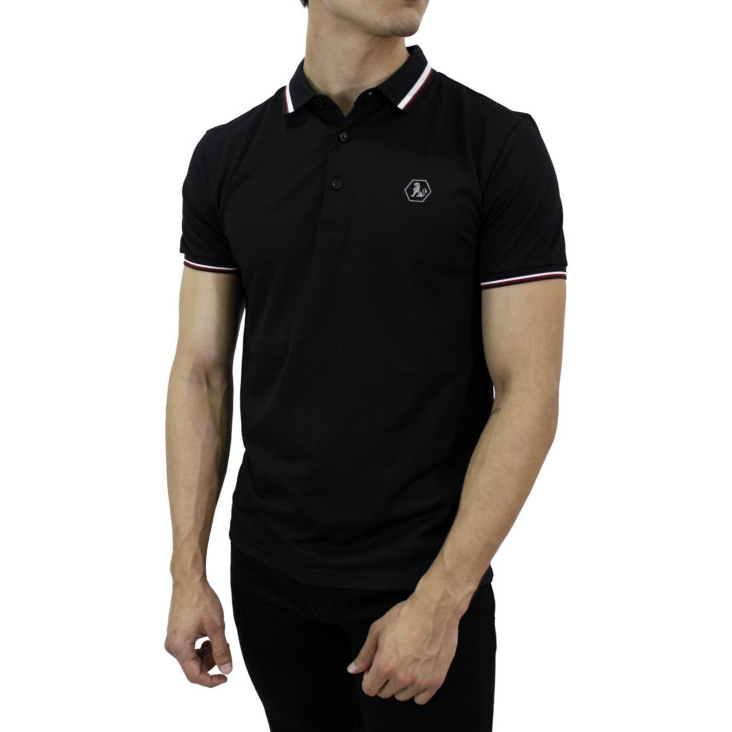 Playera Polo Para Caballero Marca Huggo Valentino HV-45-Black