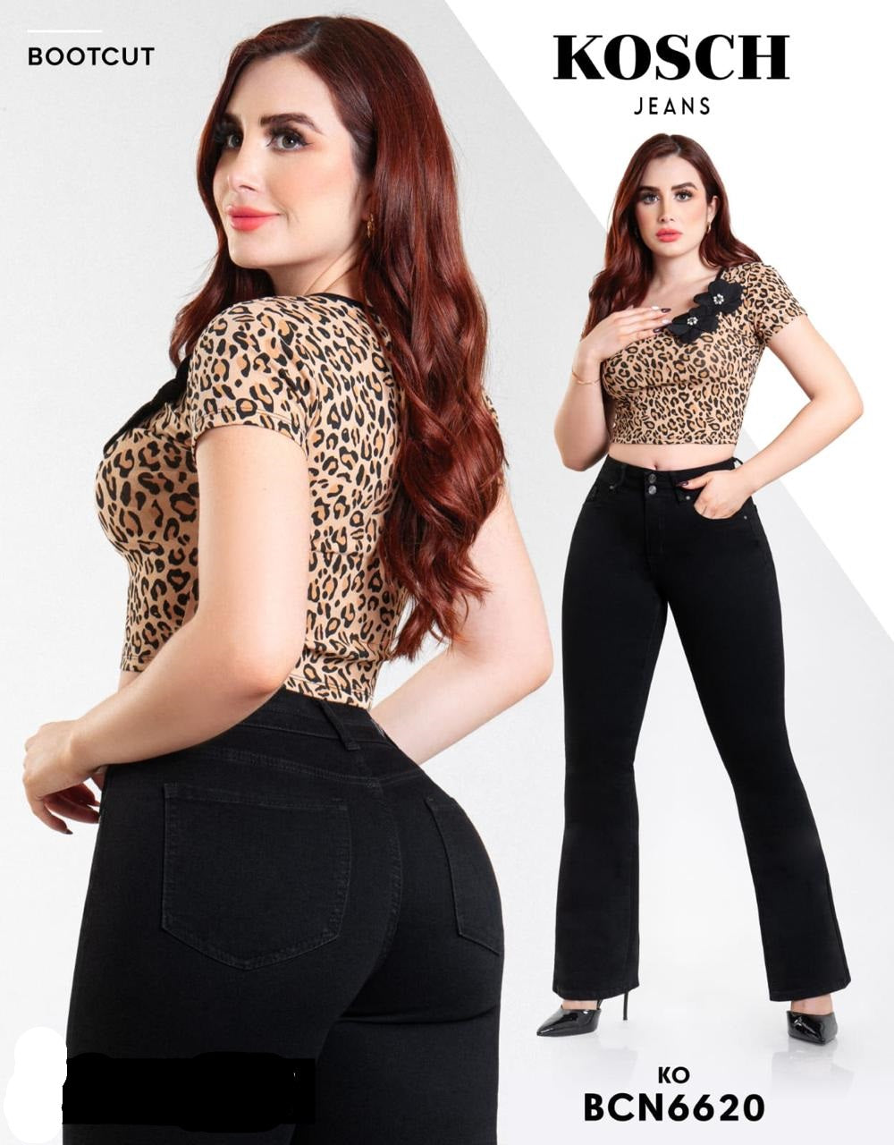 Pantalon Para Mujer Marca Kosch Mezclilla BCN6620 Negro