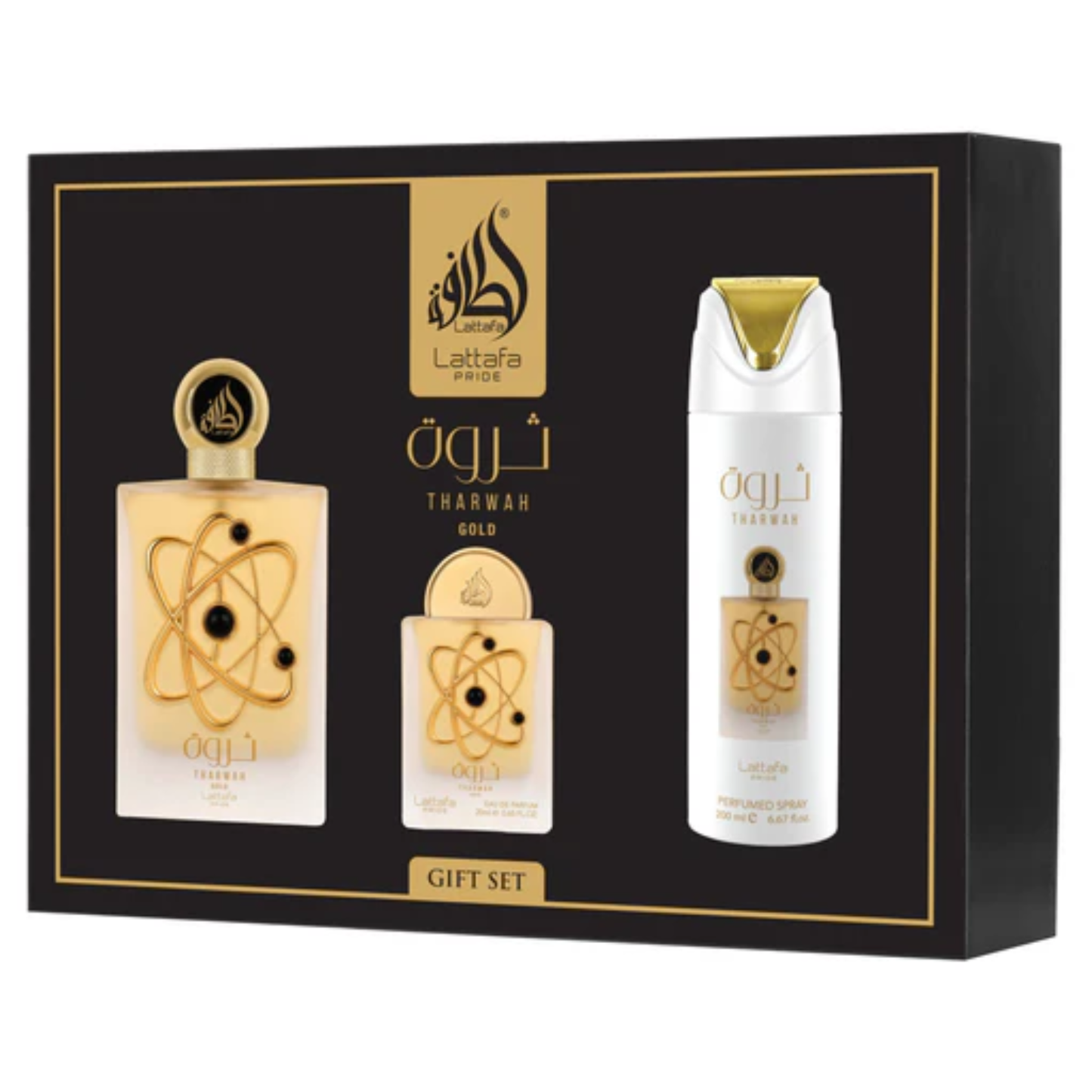 Set Lattafa Tharwah Gold 4 Pzs EDP