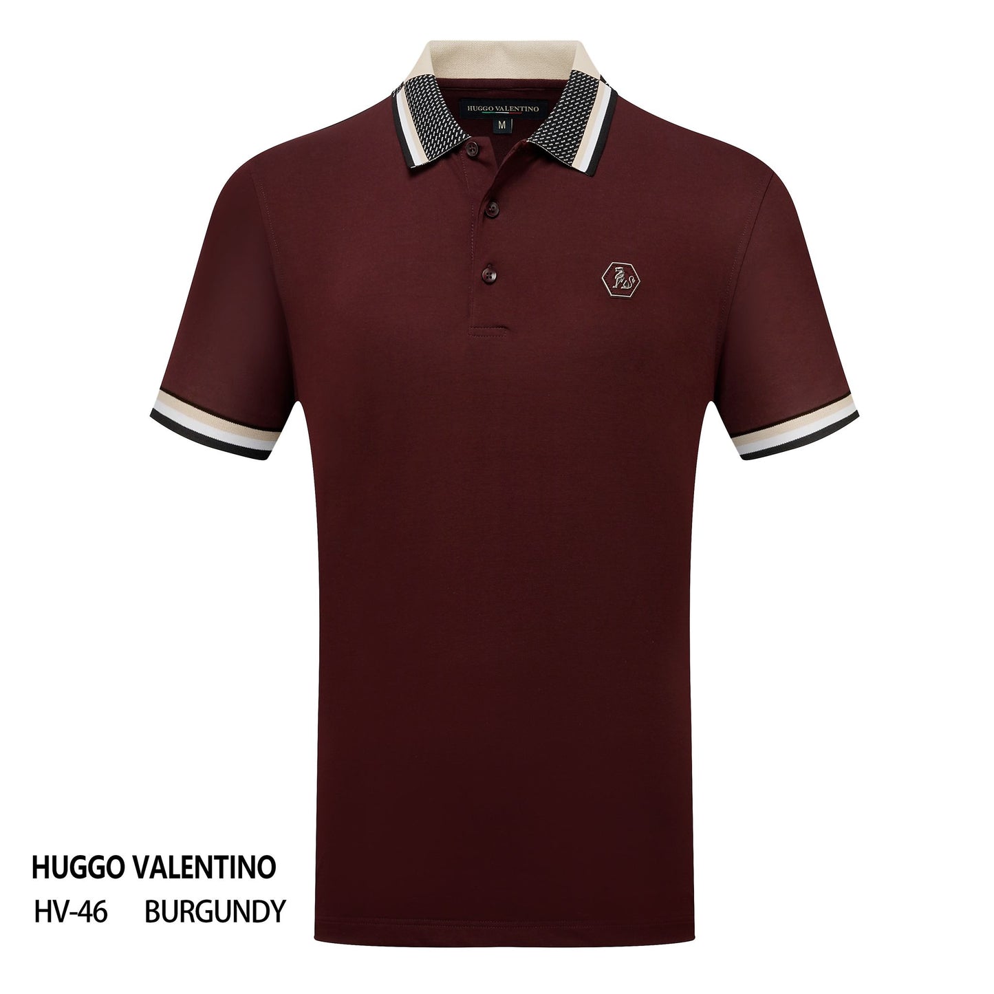 Playera Polo Para Caballero Marca Huggo Valentino HV-46-Burgundy
