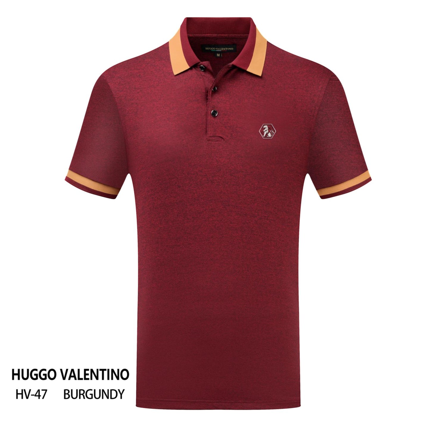 Playera Polo Para Caballero Marca Huggo Valentino HV-47-Burgundy