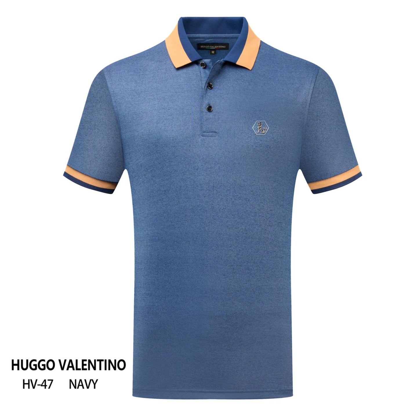 Playera Polo Para Caballero Marca Huggo Valentino HV-47-Navy
