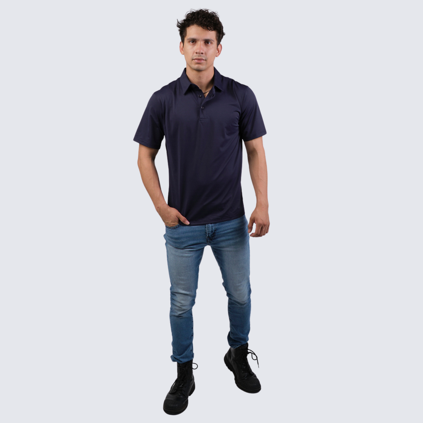 Playera Huggo Valentino manga corta tipo pescador