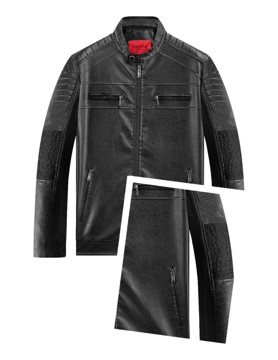 Chamarra Para Hombre Marca Pavini JK-125-BLACK