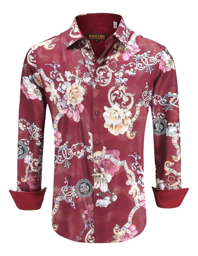 Camisa Para Hombre Marca Pavini LS021022-06 Tinta