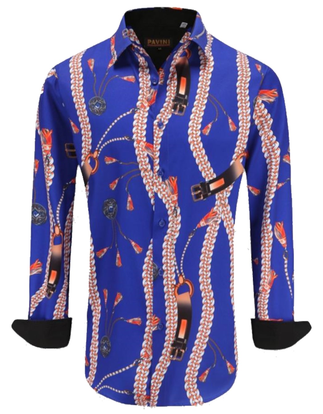 Camisa Para Hombre Marca Pavini LS021026-08 Azul