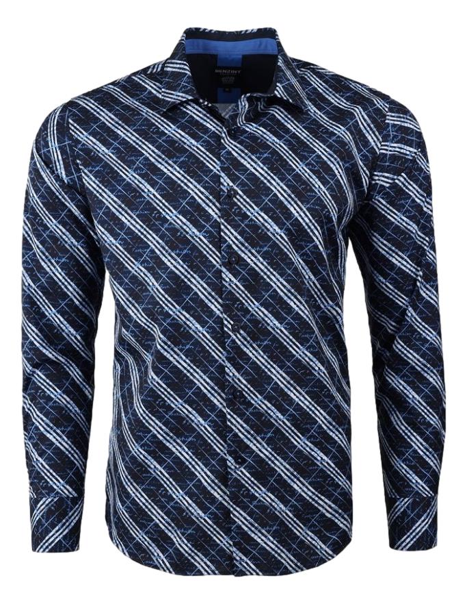 Camisa Para Hombre Marca Benziny LS5049-NAVY
