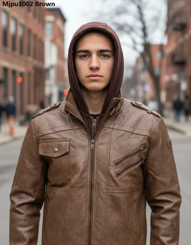 Chamarra Para Hombre Marca Moderno MJPU-1002 Brown