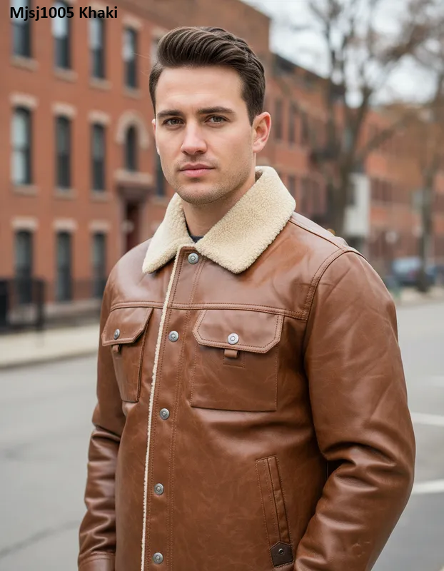 Chamarra Para Hombre Marca Moderno MJSJ-1005 Khaki