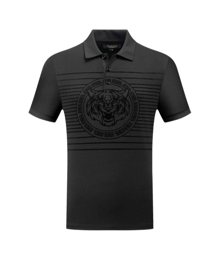 Playera Para Hombre Marca Pavini P-3064-BALCK