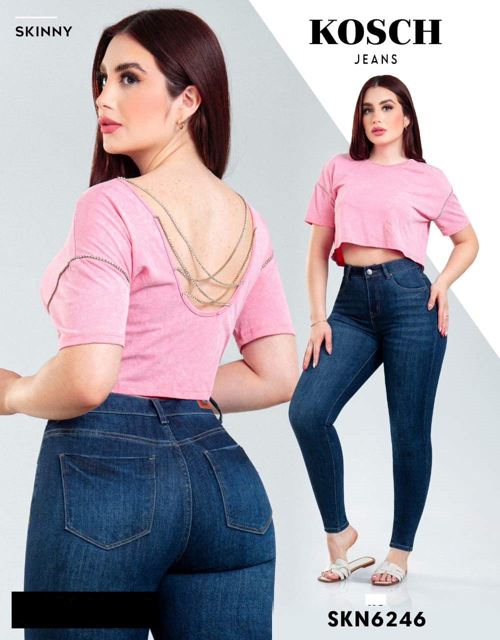 Pantalon para mujer marca KOSCH jeans mezclilla SKN6246 Azul