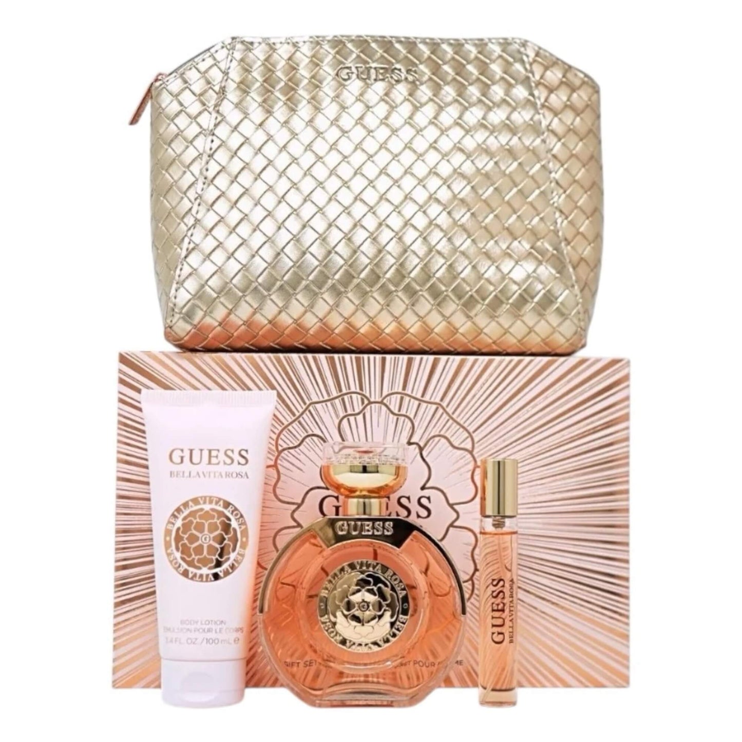 Set de Perfume GUESS BELLA VITA ROSA 100ml EDP 4 Pzas