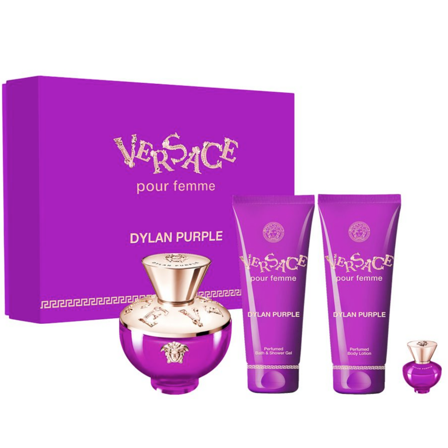 SET Perfume Para Mujer VERSACE POUR FEMME DYLAN PURPLE 100ml EDP