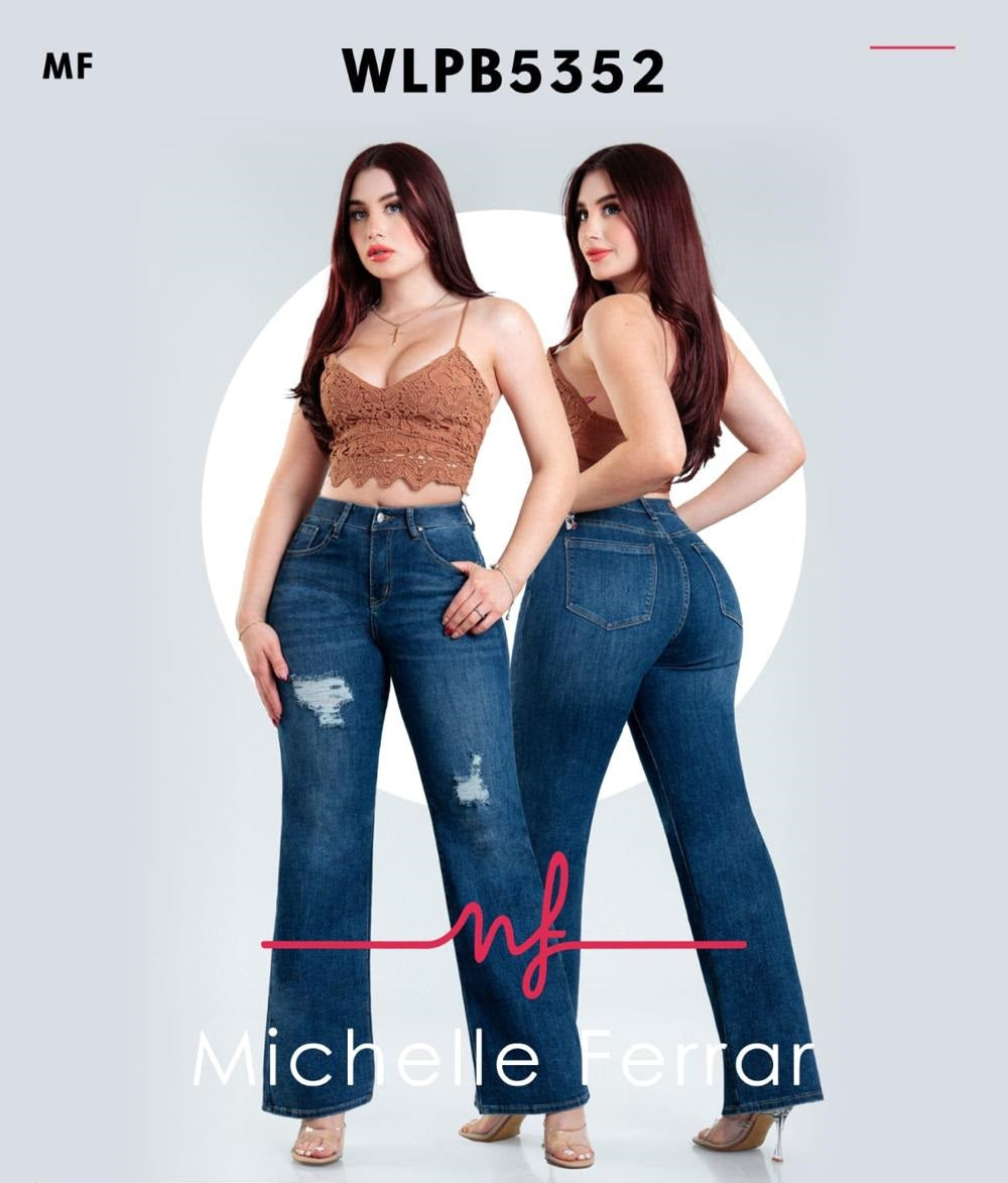 Pantalon Para Mujer Mezclilla Marca Kosch WLPB5352 Azul Desgarre