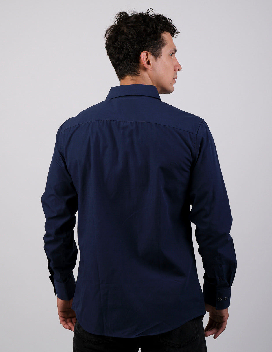 Camisa Para Hombre Vaquera Marca Cuaco WM022-023-03 Navy