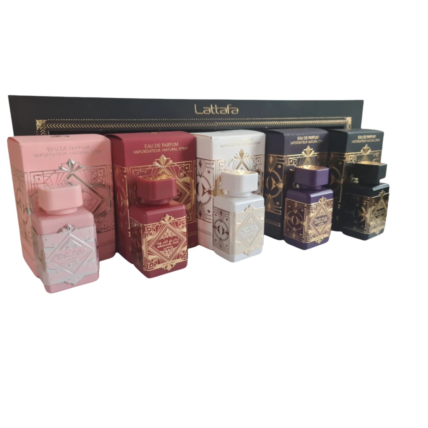 Set Perfume LATTAFA Badee Al Oud Miniaturas 5 pz