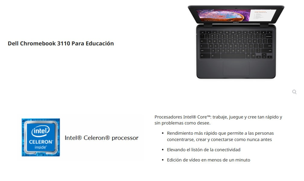 Laptop DELL Chromebook 3110 N4500 11.6" 4GB 32GB Intel Celeron