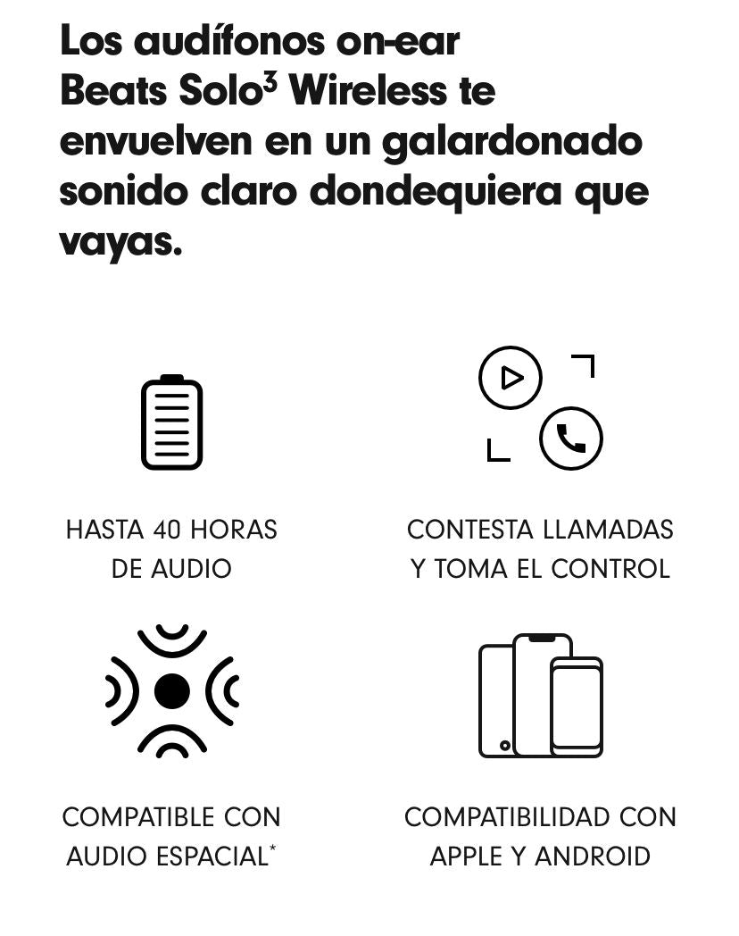 Audífonos on-ear inalámbricos Beats Solo3 Wireless