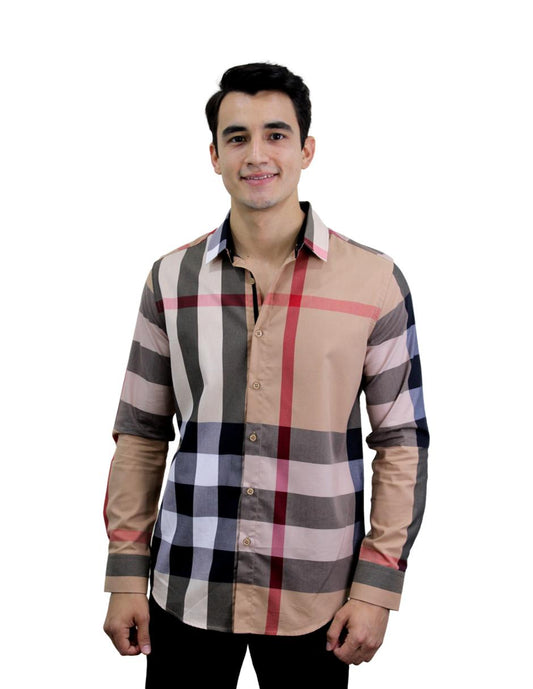 Camisa para Hombre Marca PAVINI RAVALLI BLS-201-04 BEIGE