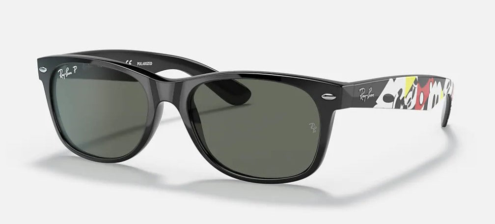 Ray-Ban Gafas de sol New Wayfarer Disney RB 2132 6446 negro con lentes polarizadas