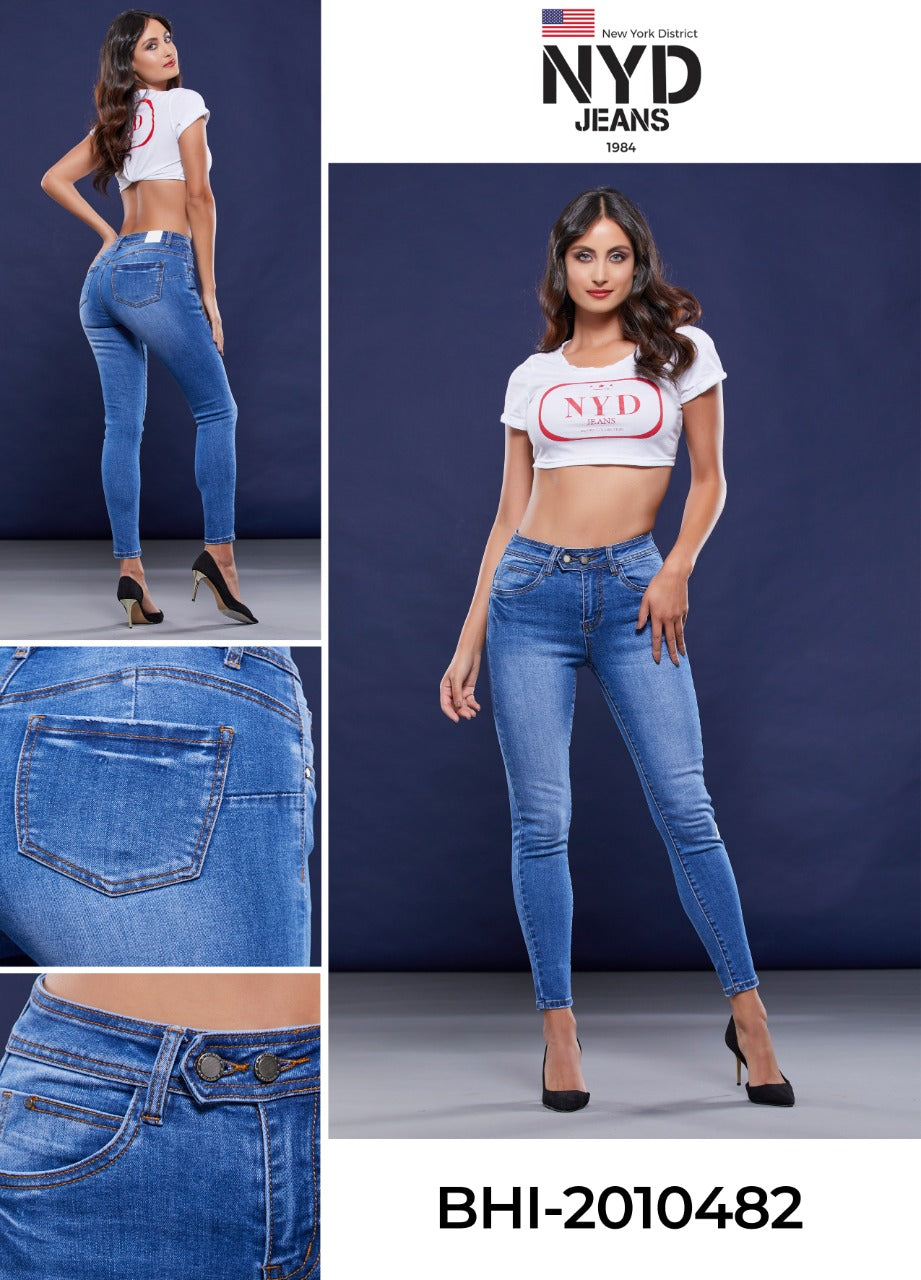 Pantalon para Mujer marca NYD Jeans mezclilla Skinny Stretch BHI-20104 –  Cazanovaonline