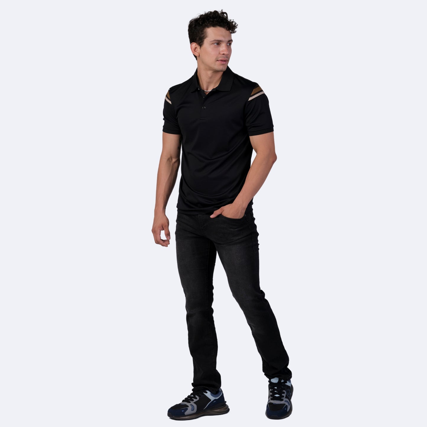 Playera Para Hombre Marca Huggo Valentino HV-67 Black