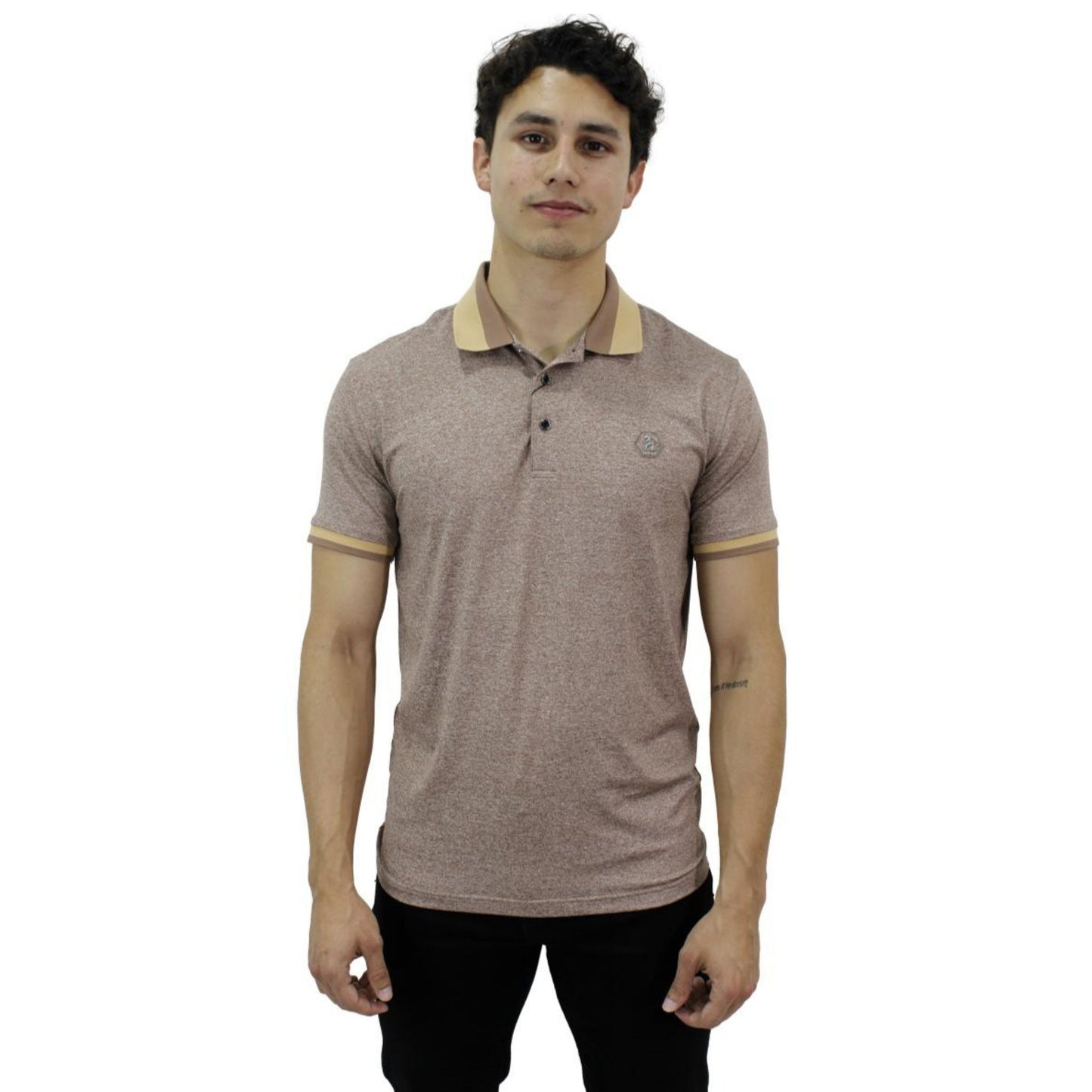 Playera Polo Para Caballero Marca Huggo Valentino HV-47-Brown