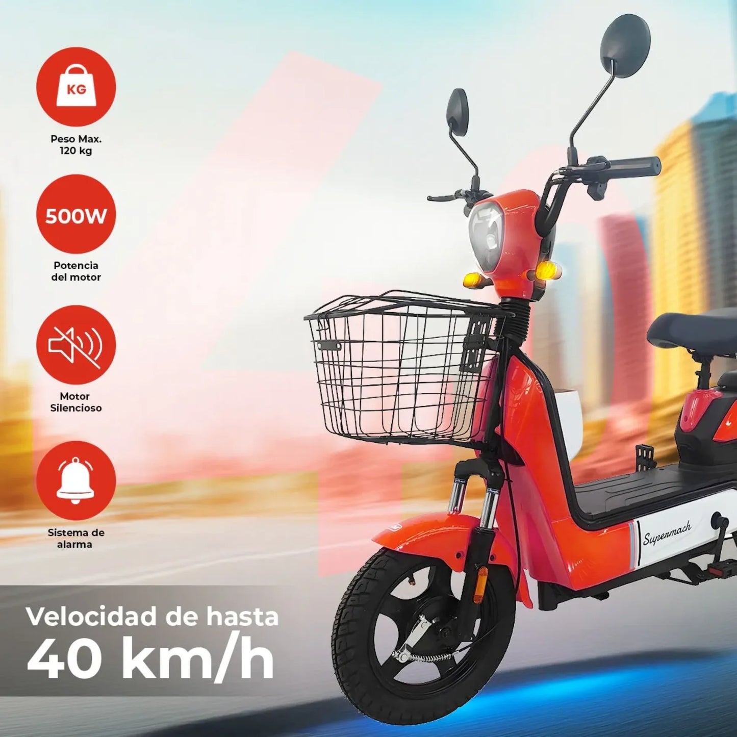 Bicicleta Electrica SM70 Supermach 500w