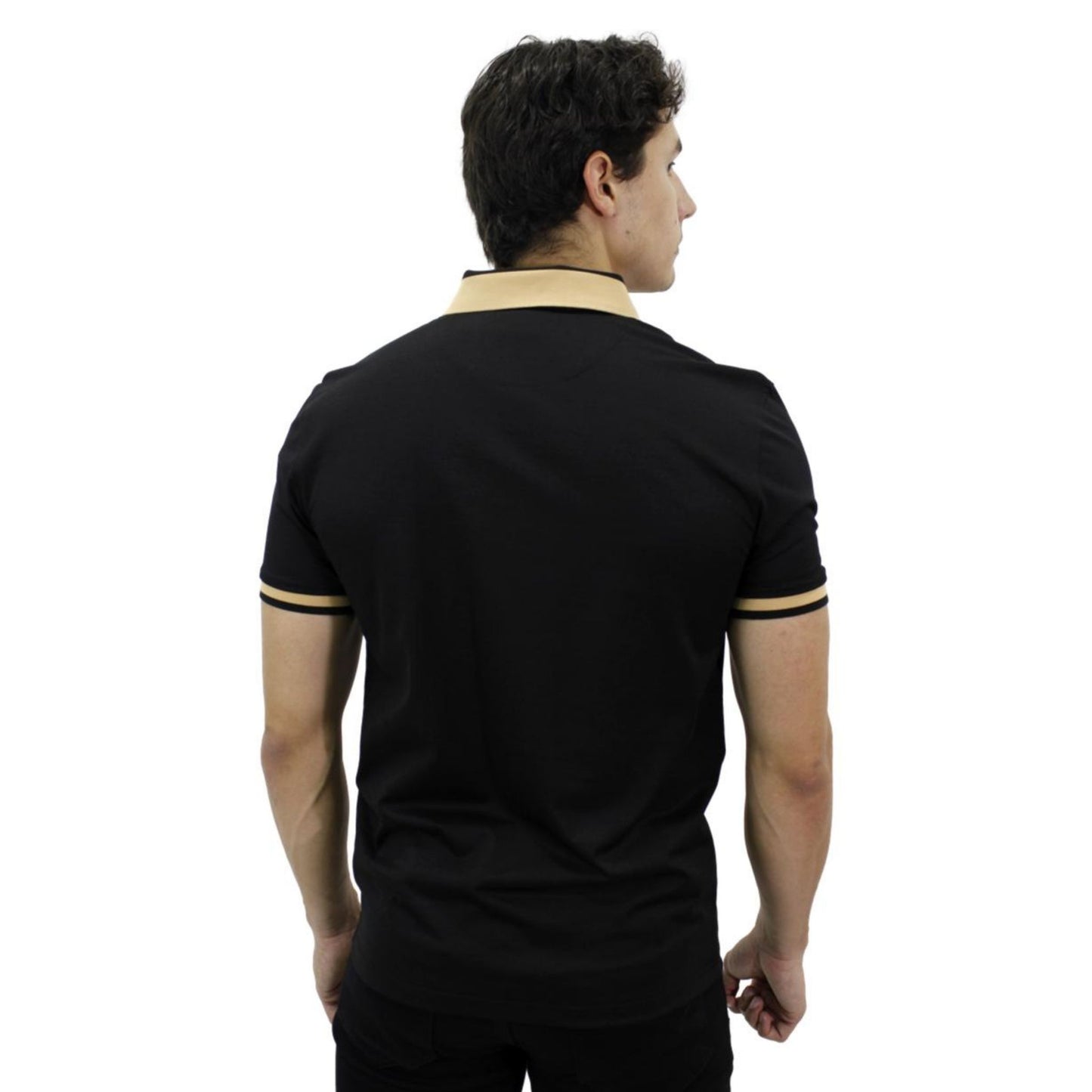 Playera Polo Para Caballero Marca Huggo Valentino HV-47-Black