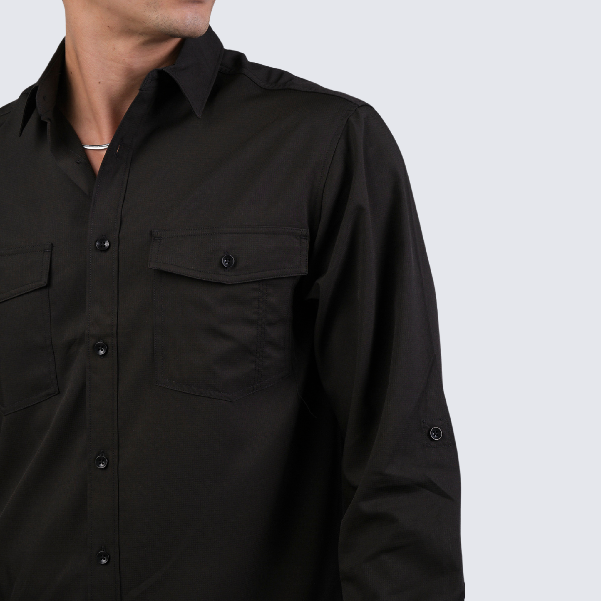 Camisa Huggo Valentino manga larga tipo pescador HVLS114-04