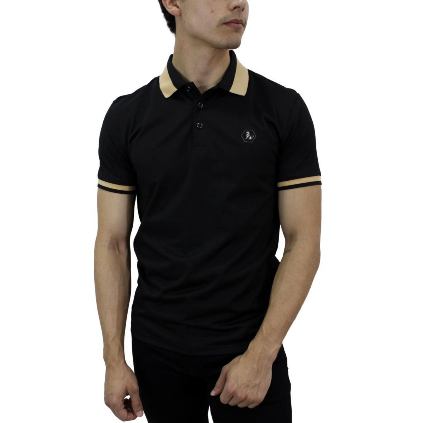 Playera Polo Para Caballero Marca Huggo Valentino HV-47-Black