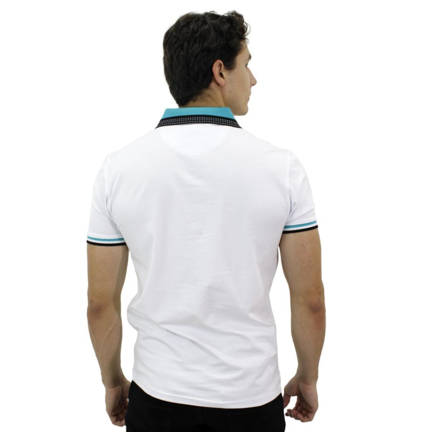 Playera Polo Para Caballero Marca Huggo Valentino HV-46-White