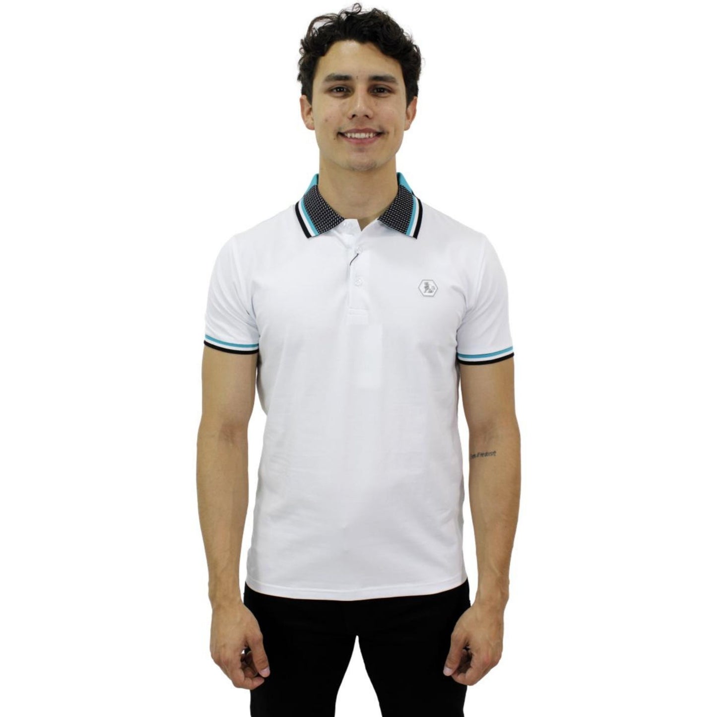 Playera Polo Para Caballero Marca Huggo Valentino HV-46-White