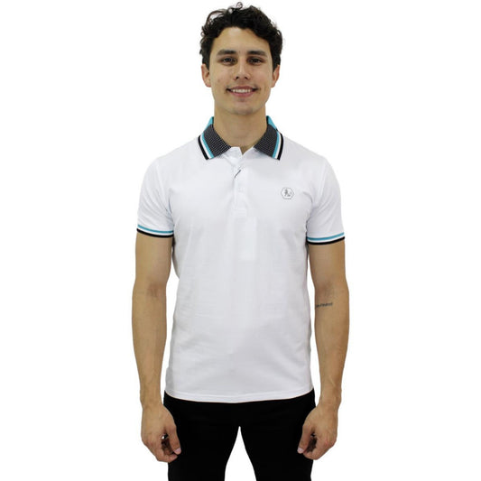 Playera Polo Para Caballero Marca Huggo Valentino HV-46-White