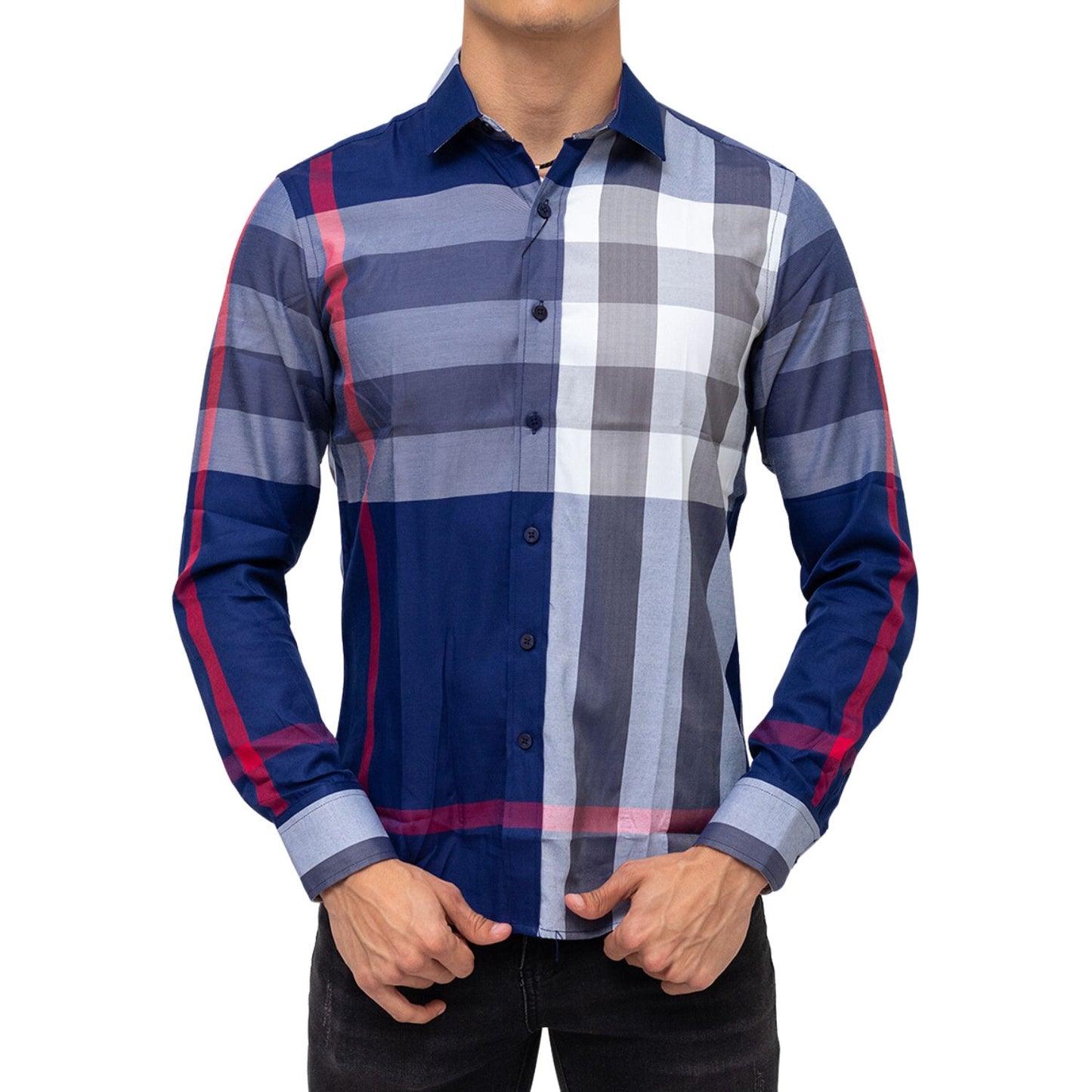 Camisa para Hombre marca Benziny LS5052-NAVY