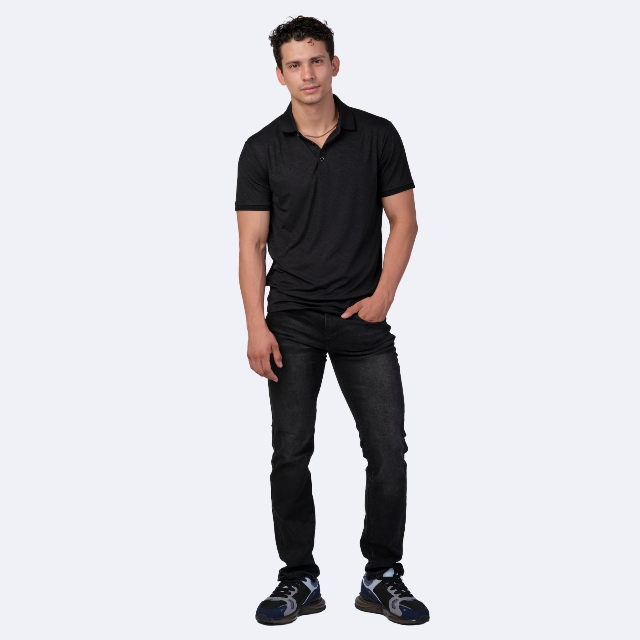 Playera Para Hombre Marca Huggo Valentino HV-63-Black