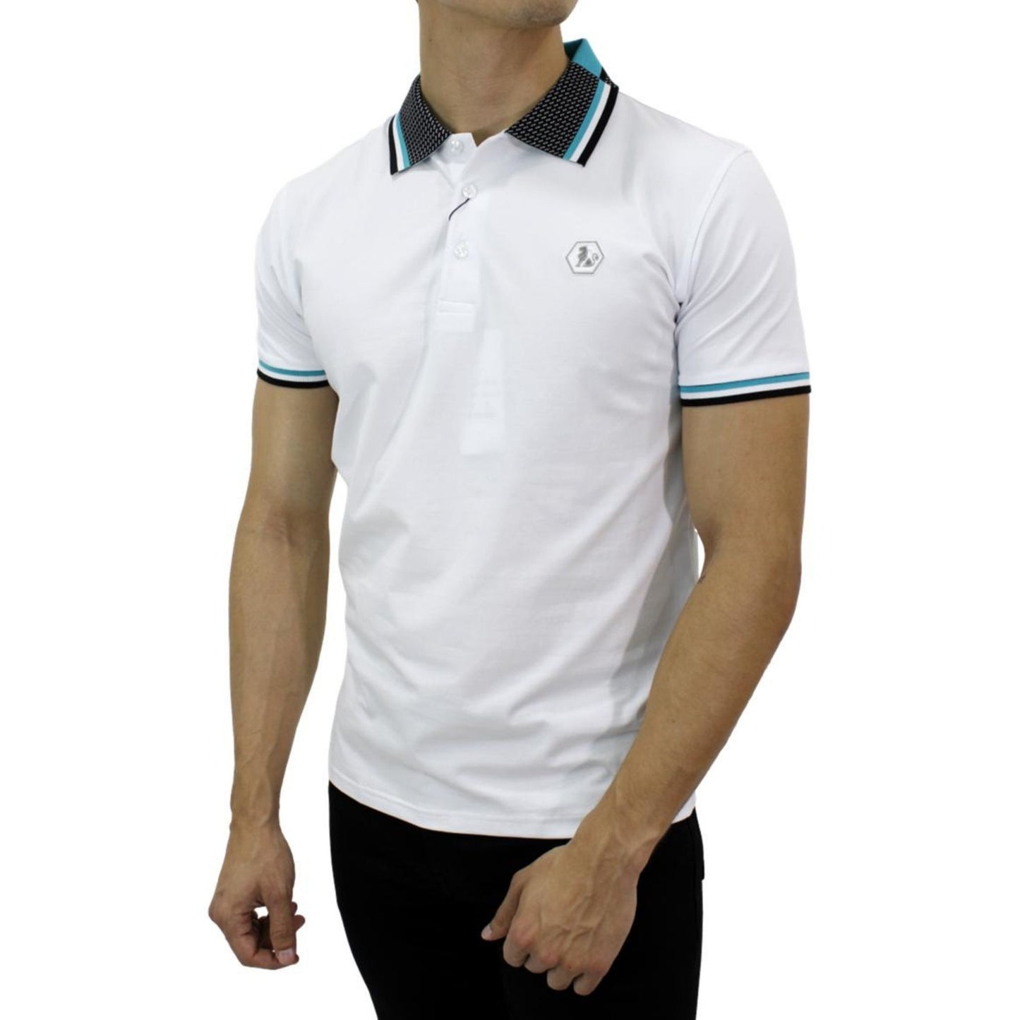 Playera Polo Para Caballero Marca Huggo Valentino HV-46-White