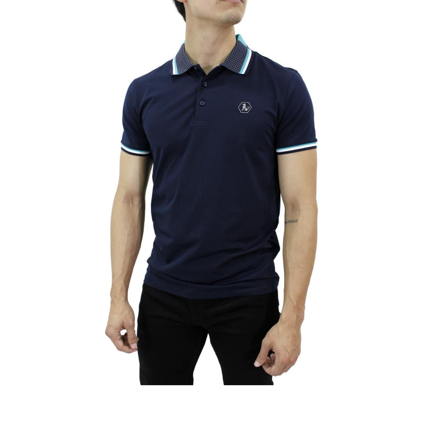 Playera Polo Para Caballero Marca Huggo Valentino HV-46-Navy