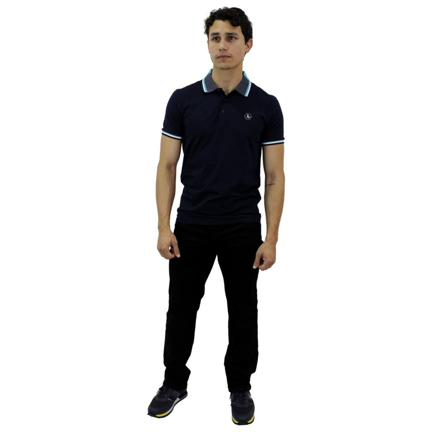 Playera Polo Para Caballero Marca Huggo Valentino HV-46-Navy