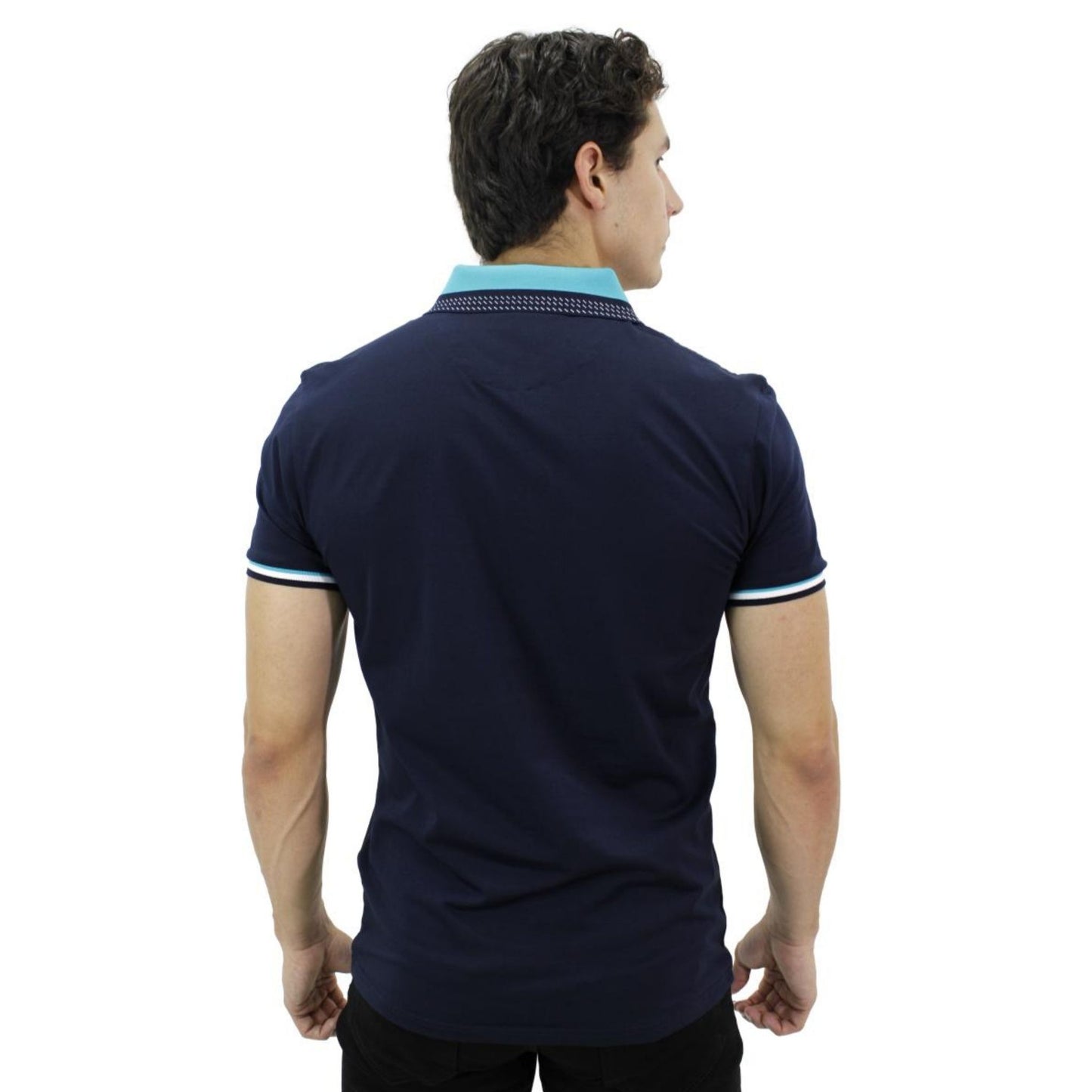 Playera Polo Para Caballero Marca Huggo Valentino HV-46-Navy