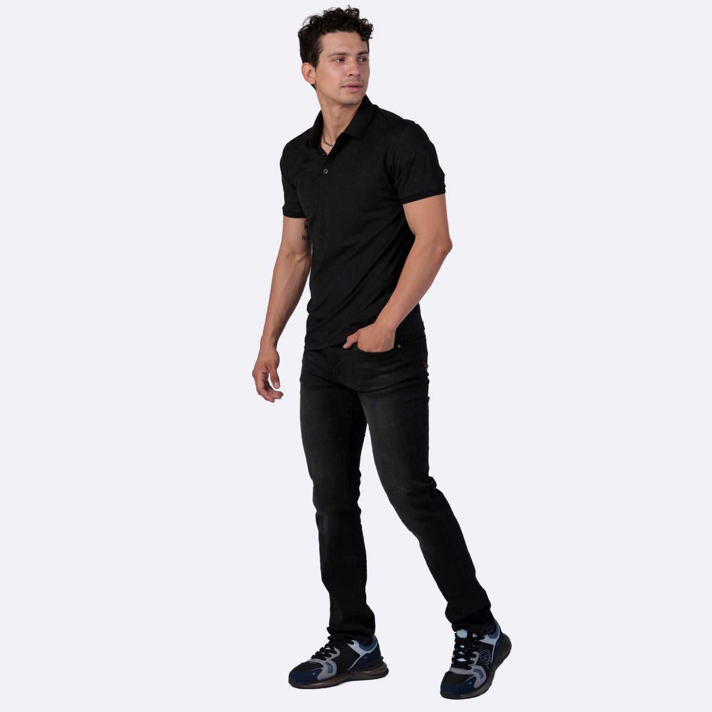 Playera Para Hombre Marca Huggo Valentino HV-64 - Black