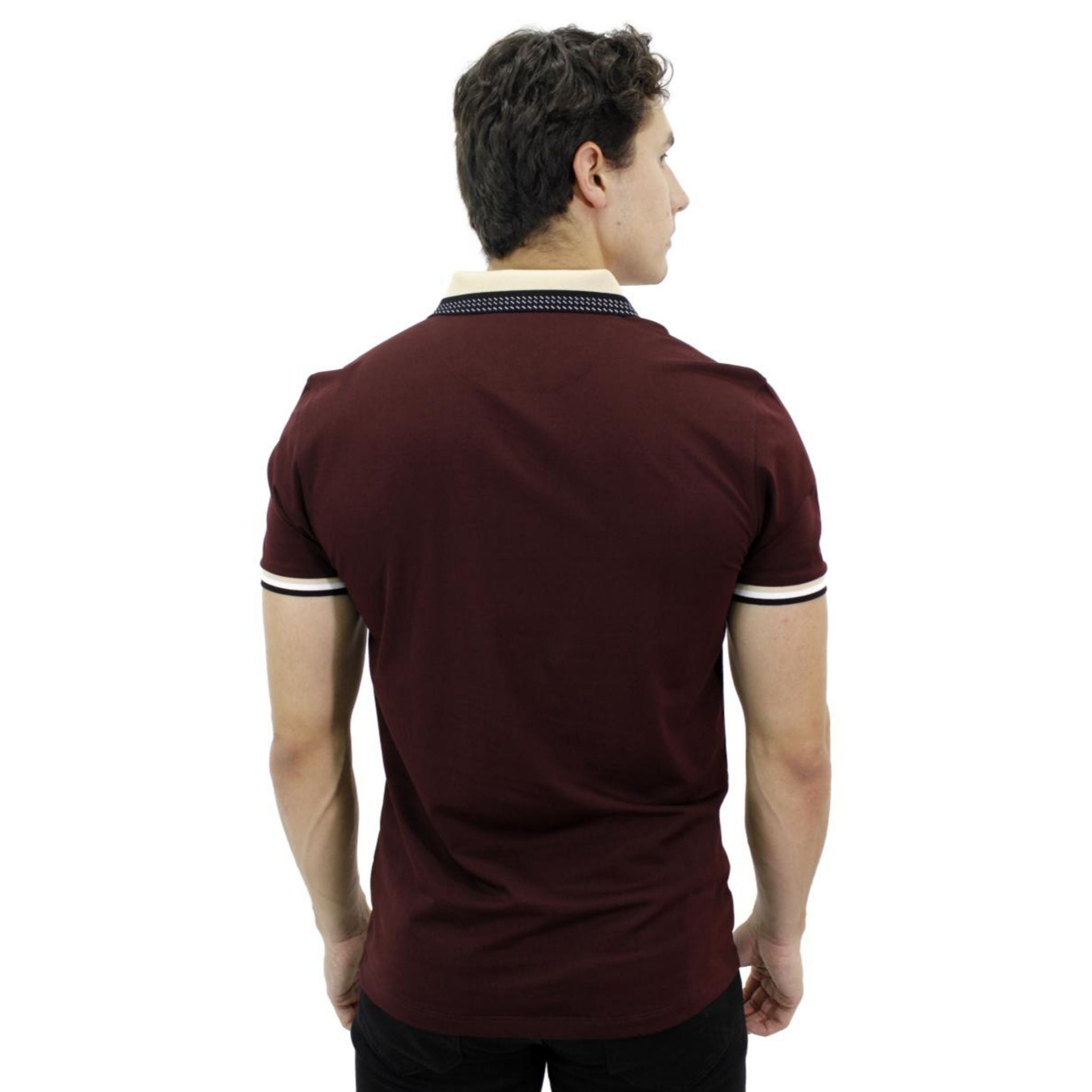 Playera Polo Para Caballero Marca Huggo Valentino HV-46-Burgundy