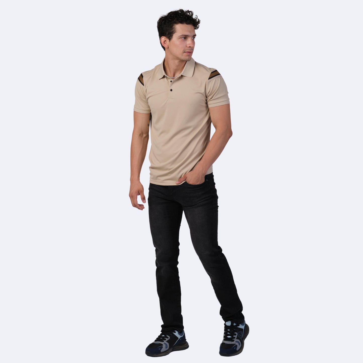 Playera Para Hombre Marca Huggo Valentino HV-67 Khaki