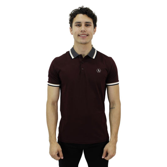 Playera Polo Para Caballero Marca Huggo Valentino HV-46-Burgundy