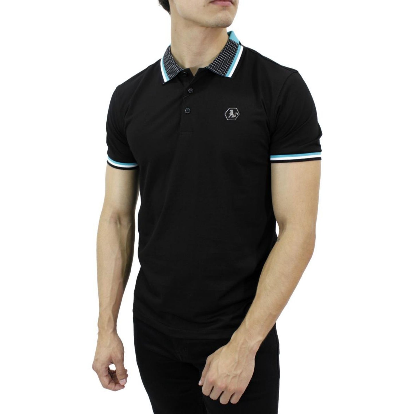 Playera Polo Para Caballero Marca Huggo Valentino HV-46-Black