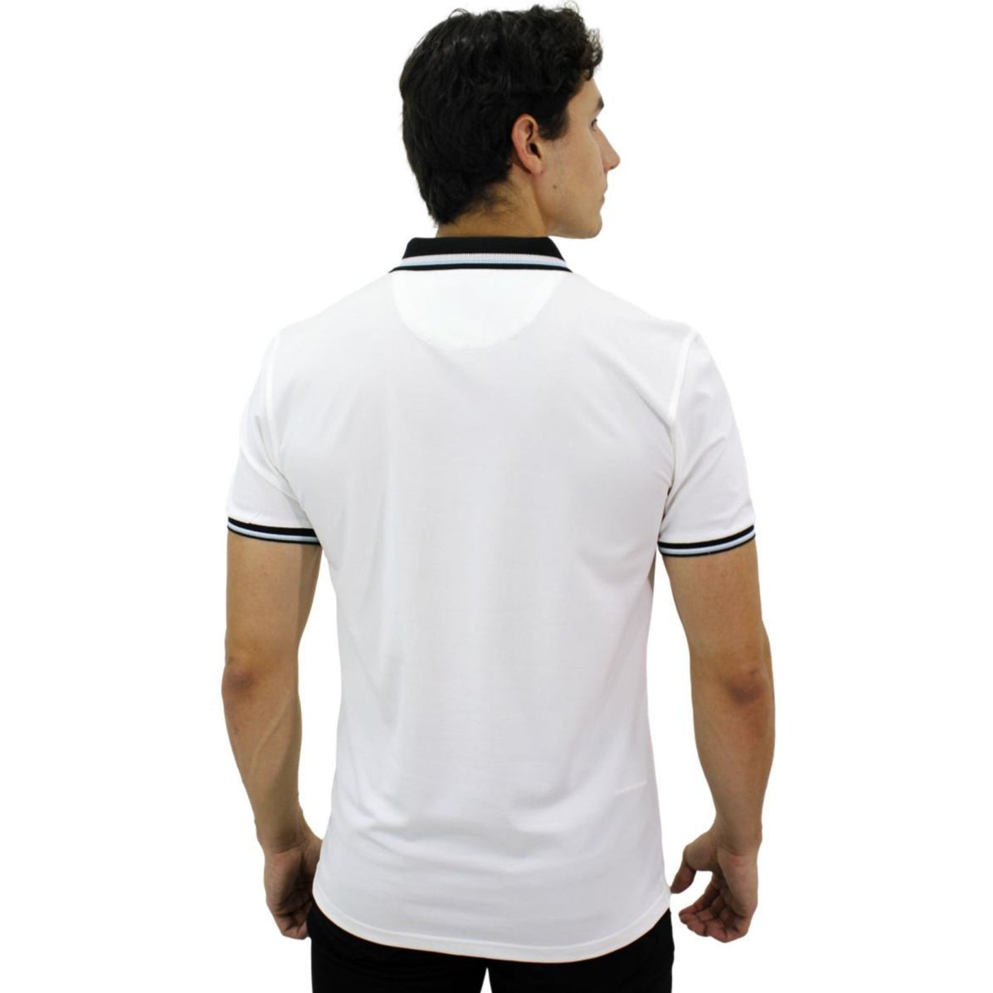 Playera Polo Para Caballero Marca Huggo Valentino HV-45-White