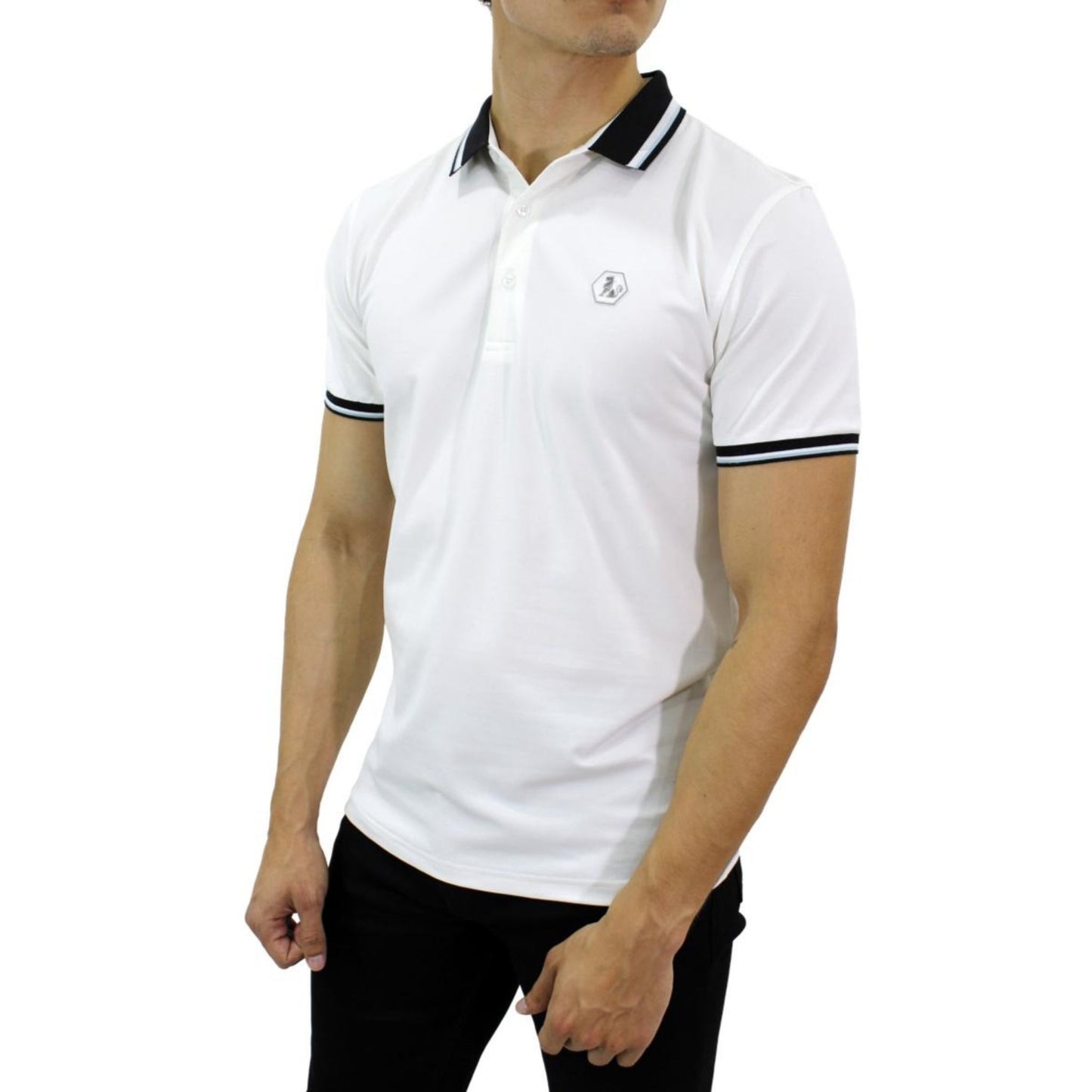 Playera Polo Para Caballero Marca Huggo Valentino HV-45-White